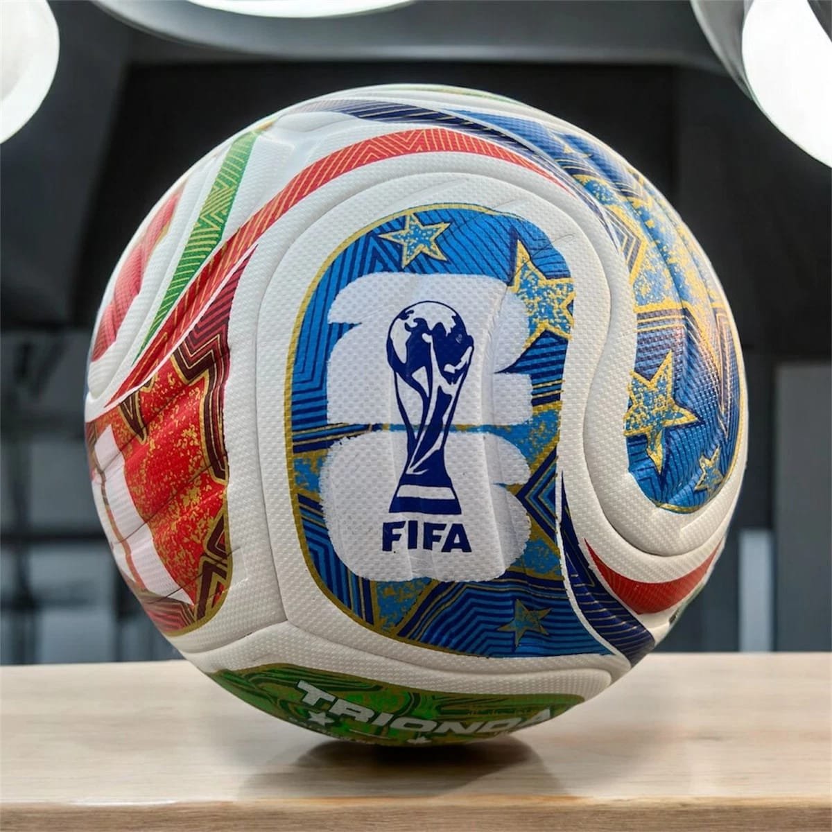 TRIONDA FIFA World Cup 2026 Replica Soccer Ball - Size 5 Official Match Style Football with Colorful Star Design
